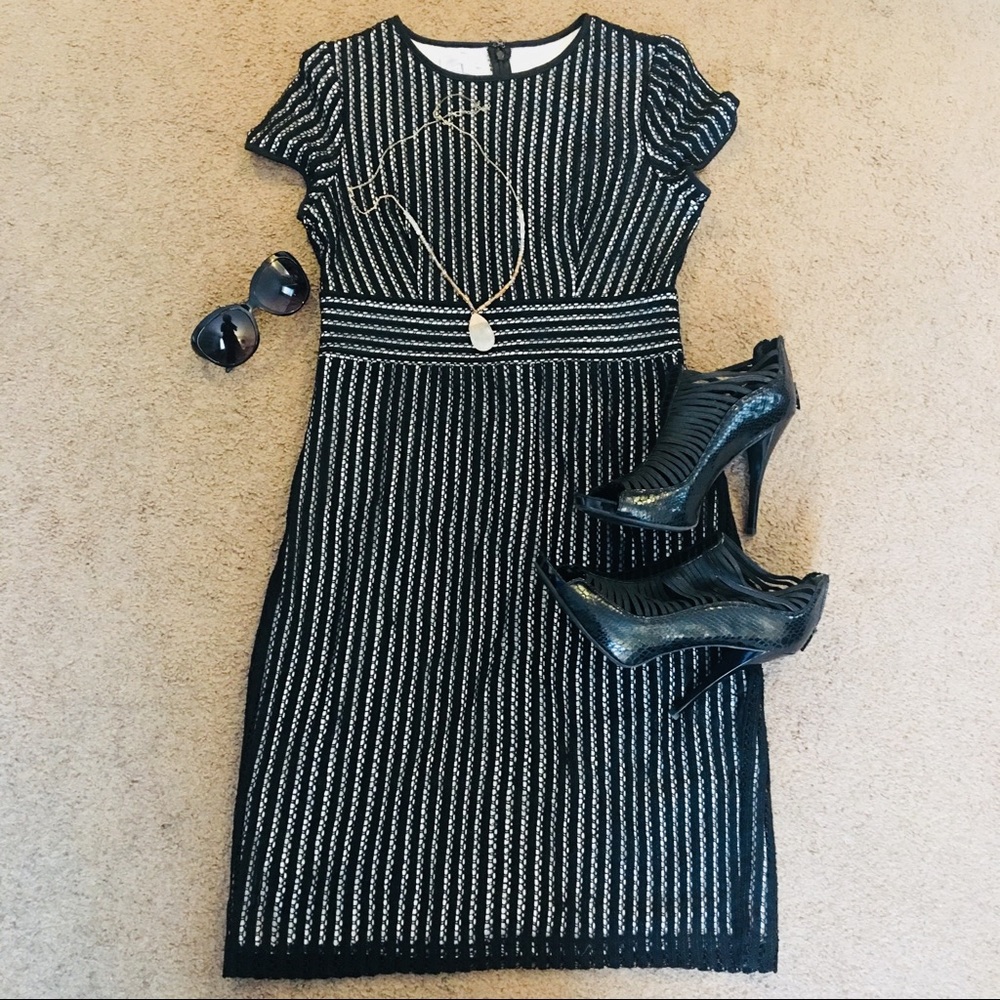 B/W layered knit dress 👗